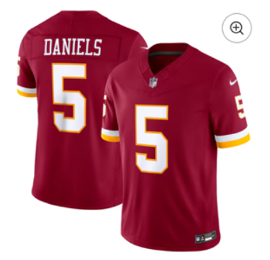 Men 2026 Washington Commanders #5 Daniels red Nike Limited NFL Jersey 0416001